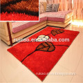 Red handmade silk polyester shaggy floor carpet,manufacturer price